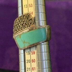 9.25 Sterling Silver Turquoise Statement Ring Size 8